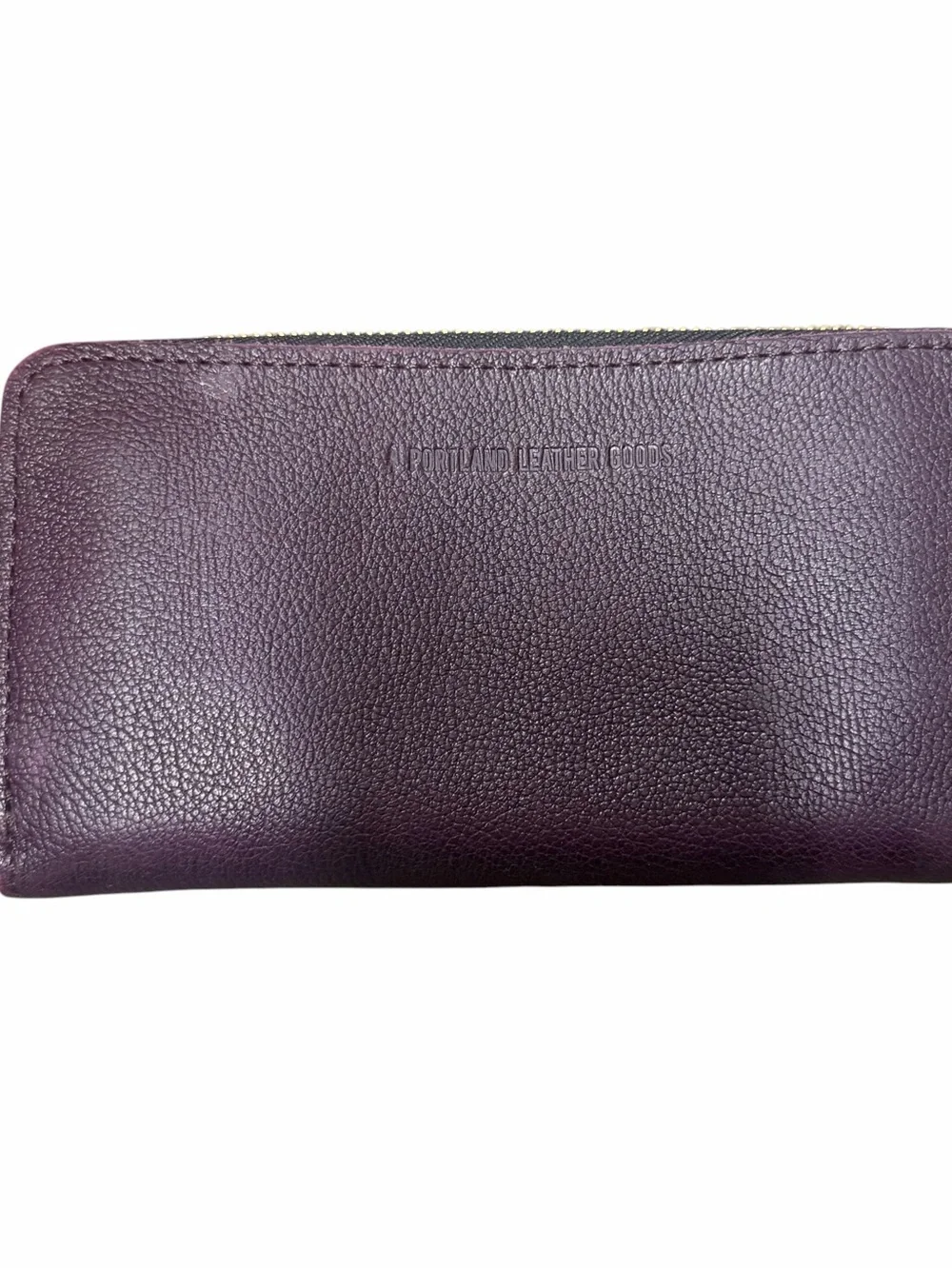 Portland Leather Goods Plum Leather Zip Wallet